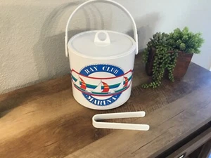 Vintage Bay Club Marina Ice Bucket with Tongs by Giraffe - Picture 1 of 7