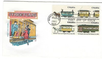 3 '83 FDC  Streetcars B4 SC#2062a  on HF,  ArtCraft, Ballooning SC#2033 2034 - Image 1 of 3