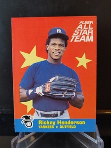 Rickey Henderson - 1986 Fleer All Star Team #7 - New York Yankees - NRMT - C