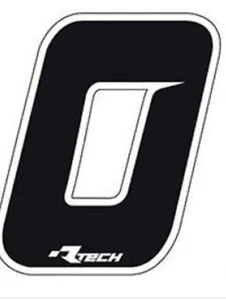 RACETECH NUMERO zero 0 ADESIVO GARA NERO BORDO BIANCO - Picture 1 of 1
