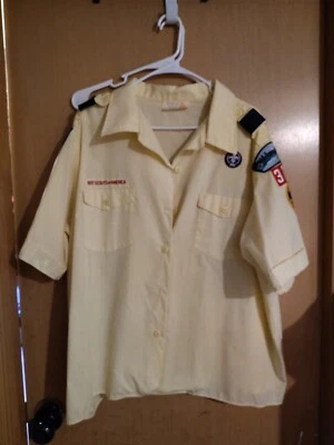 Boy Scouts of America Shirt Womens 46-48 Yellow Blouse Ass. Den Leader READ - Image 1 of 4