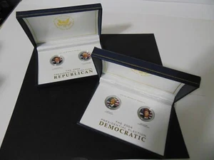 2004 PRESIDENTIAL ELECTION REPUBLICAN & DEMOCRATIC QUARTERS SETS BUSH/CHANEY  - Picture 1 of 6