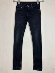 Nudie Jeans Co Womens Jean Black Size 24x32 Low Rise Whiskered Straight Denim - Picture 1 of 11