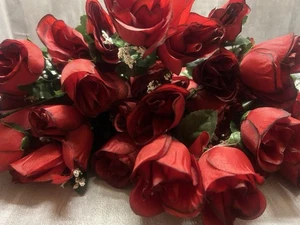 Lot Of 500 Red Roses 6in Stem -Dark Tipped- Artifical - Wedding Craft -bulk - Picture 1 of 10