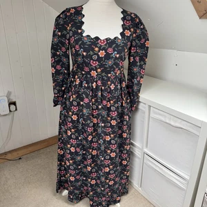 Pink City Prints Midi Dress Size M Multicoloured Floral Chatsworth Print Tilda - Picture 1 of 12