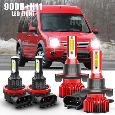 9008+H11 For Ford Transit Connect 2011-2012 LED Headlight Fog Light 6000K White - Image 1 of 4