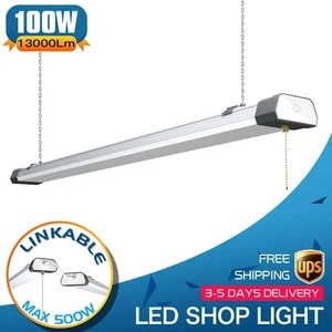 100W LED Shop Light T5 Linkable Ceiling Tube Fixtures Warehouse Garage Lighting - Picture 1 of 11