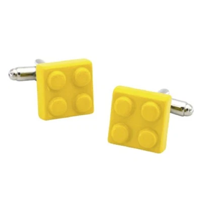 BLOQUE DE CONSTRUCCIÓN GEMELOS Amarillo Esmalte Metal Novedad Juguete Ladrillo NUEVO con Bolsa de Regalo Foto 1 de 3