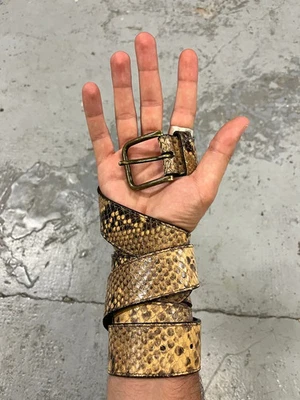 2000s Dries Van Noten Python Effect Leather Belt (One Size) Foto 1 de 4