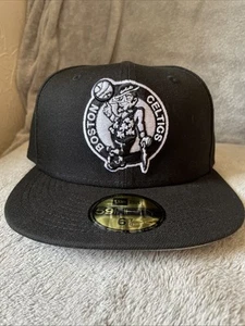 New Era 59Fifty Men Women Team Boston Celtics Basic Black White Fitted Cap - Picture 1 of 9