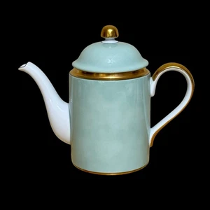 Fitz & Floyd Renaissance mintgrün Kaffeekanne mit Deckel - 5 Tassen, 8", Goldrand - Bild 1 von 12