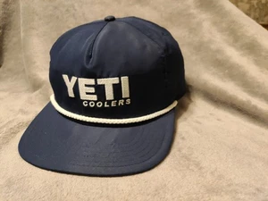 Yeti Coolers Rope Trucker Mütze Snap Back Navy Blau Weiß Bestickt Outdoor - Bild 1 von 5