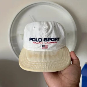 De colección Polo Deportivo Ralph Lauren Hecho en Estados Unidos Bandera Sombrero Ala Gruesa RARO - Imagen 1 de 6