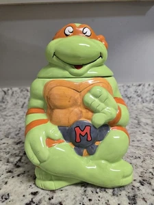 Vintage Keramik Teenage Mutant Ninja Turtles Keksdose 1991 Michelangelo 10" - Bild 1 von 21