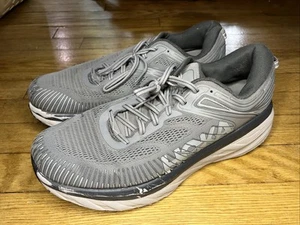 Hoka One One Bondi 7 Wide Men’s 10.5 2E Gray Road Running Shoes WELL USED! - Picture 1 of 21