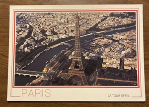 Postal vintage Torre Eiffel París Francia ciudad Ariel vista P9e16 - Imagen 1 de 8