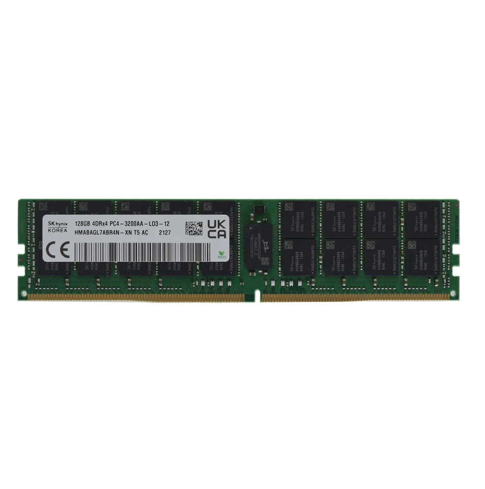 SK Hynix 128GB 4DRX4 PC4-3200AA-L (3200MHz) ECC Memory Module - HMABAGL7CBR4N-XN - Image 1 of 1