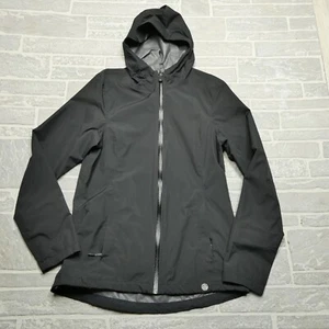 REI Co-Op Rain Jacket Womens M Black Full Zip Lightweight Packable Windbreaker - Picture 1 of 8