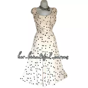 VESTIDO DE FIESTA JACQUES VERT LUNARES BODA OCASIÓN TALLA 20 - Imagen 1 de 7