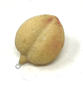 Antique Glitter Sugar Unsilvered Peach Glass Christmas Ornament 2” - Picture 1 of 4