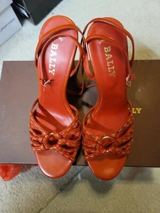 Bally Ladies Shoes Cameri/Fuoco Calf Plain Size 7- Color Red- Brand New with Box - Picture 1 of 6