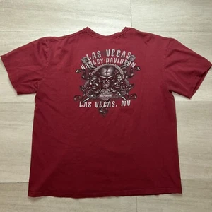 Harley Davidson Las Vegas Nevada t Shirt  XL large maroon skull octopus READ - Picture 1 of 7