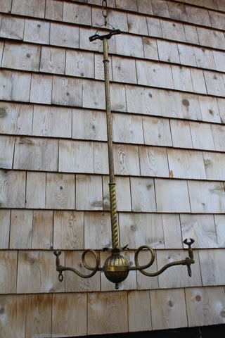 Antique Victorian Gas Gasolier Brass Light Ceiling Fixture Restoration Project Cover