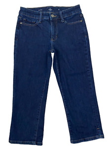 St Johns Bay Size 6 Womens Dark Wash Denim Capri Jeans Stretch C52