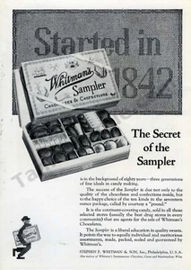 1923 Whitman's Chocolate Candy Sampler Treats PRINT AD Over 100 years old (3285) - Picture 1 of 1
