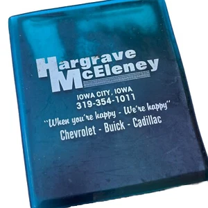 Vintage Rubber Jelly Case Pocket Mirror Advertising Hargrave McElroy Chevy Buick - Picture 1 of 9