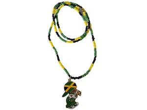 Jamaica Jamaican Flag bead necklace or Bracelet Mini Banner Pendant Jewelry  22" - Picture 1 of 3