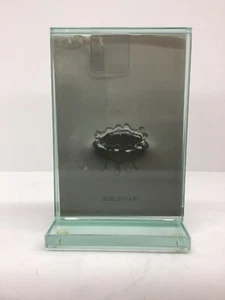 New Green Glass Tabletop Floating Photo Picture Frame  - Picture 1 of 4