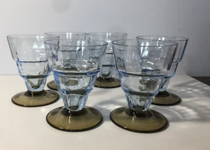 SERVIZIO 6 BICCHIERI DECO' BICOLORI SFUMATI AZZURRO E AMBRA - Foto 1 di 16