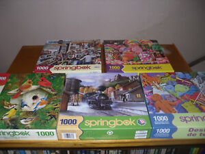 SPRINGBOK 1000 piece puzzles (lot of 5) as shown, read description