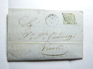 POSTAL HISTORY PONTIFICAL STATE ROME X VEROLI MR. QUADROZZI MANUSCRIPT LETTER - Picture 1 of 7