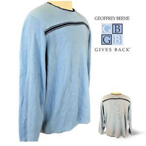 GB Geoffrey Beene Men's Knit Textured  Long Sleeve Sweater Blue Size XXL $60