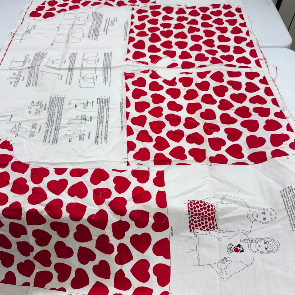 VIP Cranston Panel Tela Corazones Rojo Aplique Cachorro Día de San Valentín Algodón Foto 1 de 4