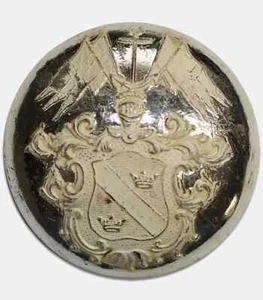 Antiker versilberter Lackierknopf - Familie Ankarcrona von ca. Jh. Sporrong, 33mm - Bild 1 von 3