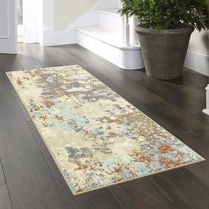Southwestern Stone Distressed Abstract Non Slip Runner Rug for Hallway Entry Way - Picture 1 of 9