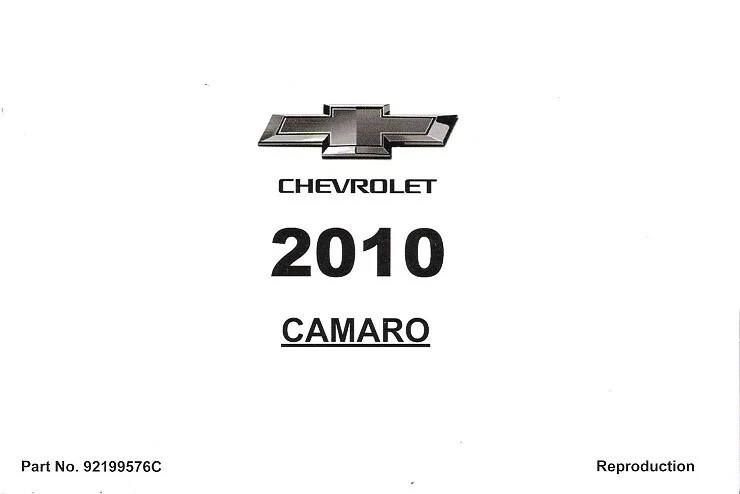 2010 Chevrolet Camaro LS LT SS Z28 Owner's Owners Owner Manual 92199576C - Image 1 of 1