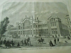 Gravure 1863 - Facade nouvelle Gare du Chemin de Fer du Nord - Picture 1 of 1
