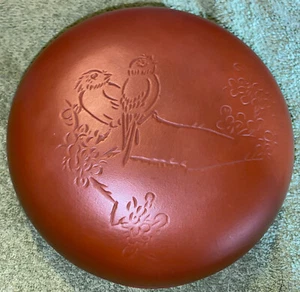 Terracotta Bowl & Lid - Etched with Birds - Picture 1 of 6