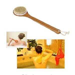Body Brush for Back Scrubbing Long Handle Bath/Shower Natural Bristles 8C