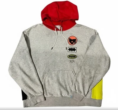 Sudadera con capucha Puma Playbook para hombre no se estremezca parche suéter capucha roja bolsillo L XL? Foto 1 de 4