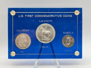 U.S. Mint 1893 Columbian Half, 1900 Lafayette Dollar, & 1893 Isabella Quarter - Picture 1 of 14