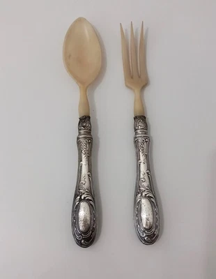 Arg. 800 - Set forchetta e cucchiaio da portata - Immagine 1 di 4