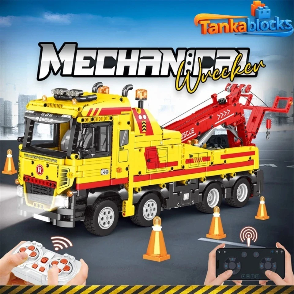 Motorized Wrecker Truck Building Blocks Remote Control Truck Christmas gift - Image 1 of 4