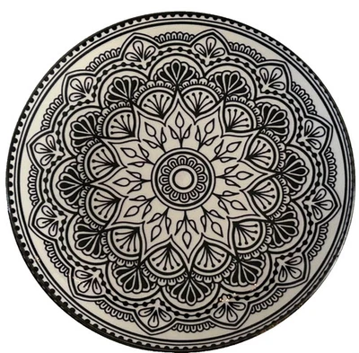 "Juego de 2 platos de cena/servir Royal Norfolk Art Deco negro/blanco de 10 1/2""" Foto 1 de 2