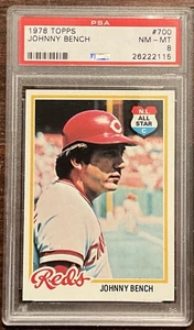 1978 TOPPS # 700 JOHNNY BENCH PSA 8 NEAR MINT - MINT CINCINNATI REDS - Bild 1 von 2