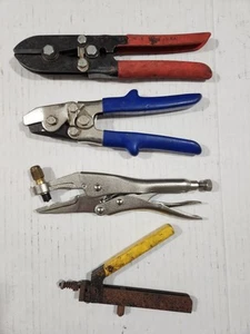Lot Of 4 HVAC hand Tools, Klien Nibbler, WISS Hc-5, Malco N1, Tube Piercer - Picture 1 of 24